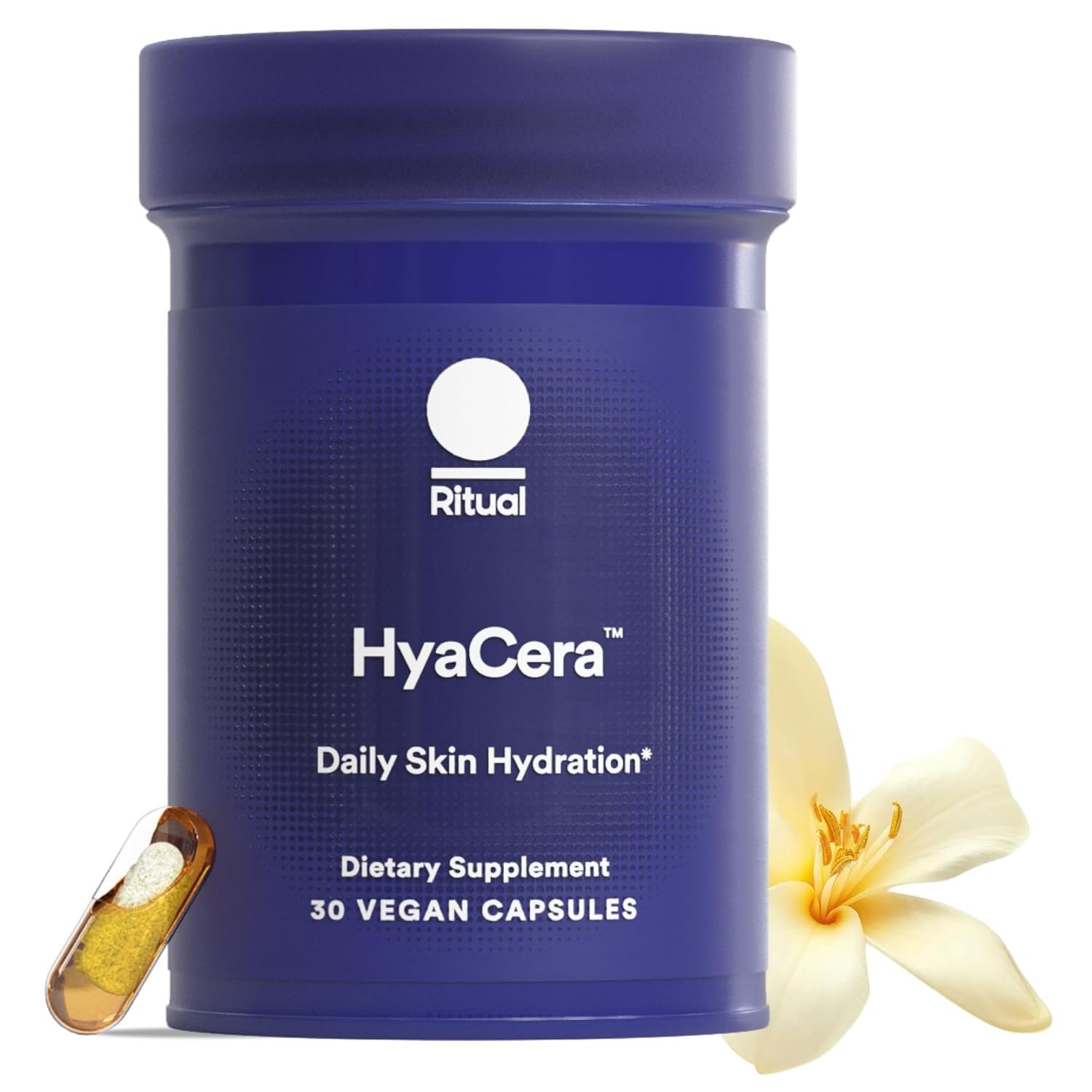 Ritual Hyaluronic Acid Skin Supplement – With Hyabest® and Ceratiq® – HyaCera Clinically Proven to Reduce Wrinkles, Fine Lines & Improve Skin Smoothness