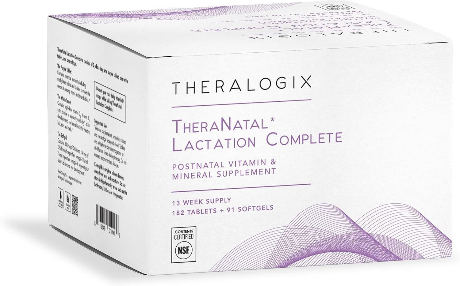 Theralogix TheraNatal Lactation Complete Postnatal Vitamin Supplement – 13-Week Supply – Breastfeeding Supplement for Women – NSF Certified – 182 Tablets & 91 Softgels