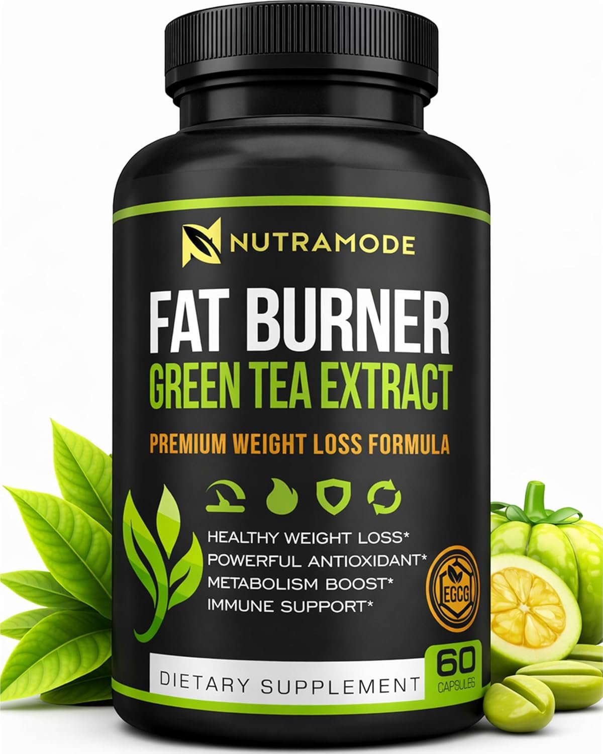 Green Tea Weight Loss Diet Pills for Women & Fat Burner for Men, GLP-1 Activate Weight Loss Supplement with Green Coffee Bean & Raspberry Ketones, Appetite Suppressant & Metabolism Booster – 60 caps.