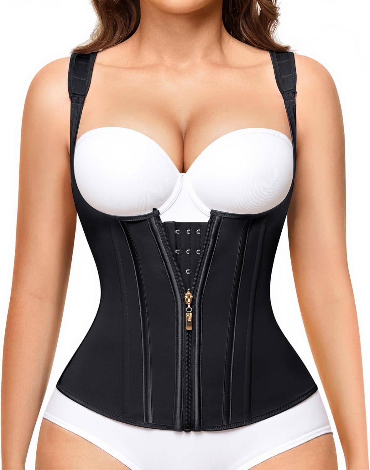 Nebility Waist Trainer for Women Corset Shapewear Tummy Control Faja Body Shaper Waist Cincher with Adjustable Strap