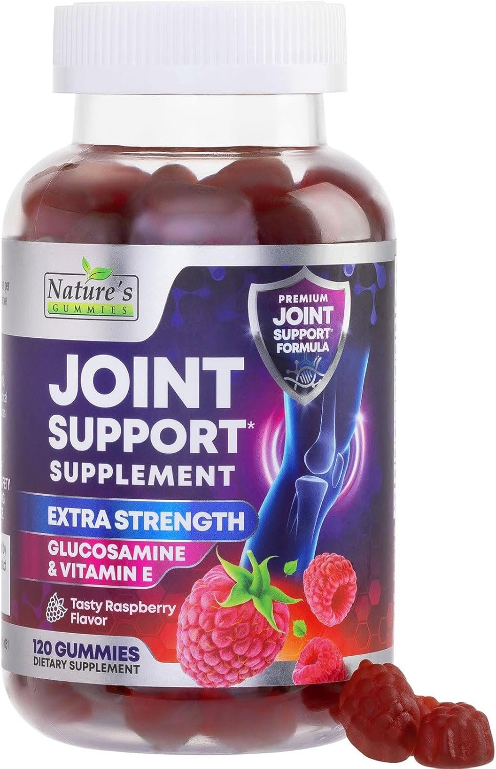 Joint Support Supplement – Extra Strength Glucosamine Gummy Supports Joints Health & Flexibility for Back, Knees, Hands – Natural Vitamin E Immune Support – Best Gummies for Women & Men – 120 Gummies