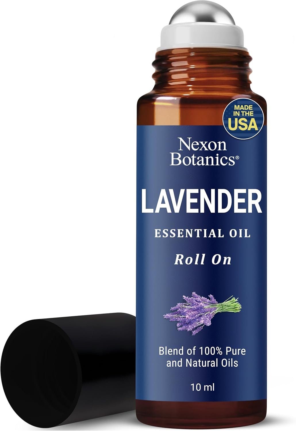 Lavender Essential Oil Roll-On 10 ml – Pure & Natural Blend, Prediluted Roller for Calmness, Relaxation & Skin Care – Nexon Botanics