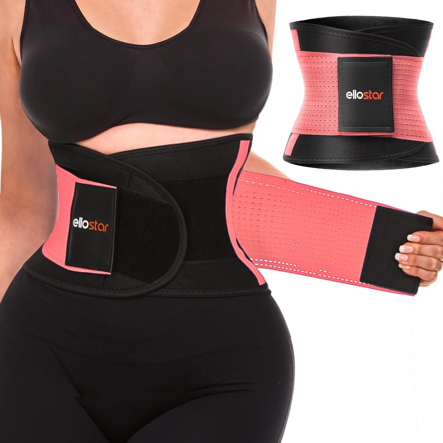 ellostar Women’s Waist Trainer: Sweat Band for Belly Fat, Tummy Control, Back Support, Workout Shapewear, Weight Loss Aid