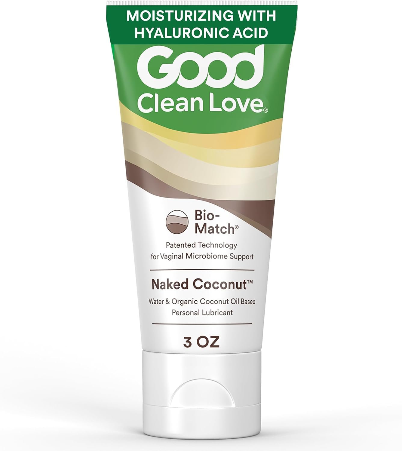 Good Clean Love Naked Coconut Organic Coconut Oil & Water-Based Lube, Personal Lubricant with Hyaluronic Acid. Safe for Adult Toys & Condoms, pH-Balanced, Intimate Wellness Gel for Men & Women, 3 Oz