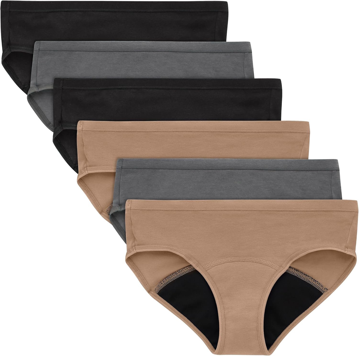 Hanes Girls’ Period Underwear Boxer Briefs, Comfort Period Boxer Brief Panties for Girls, Moderate Protection