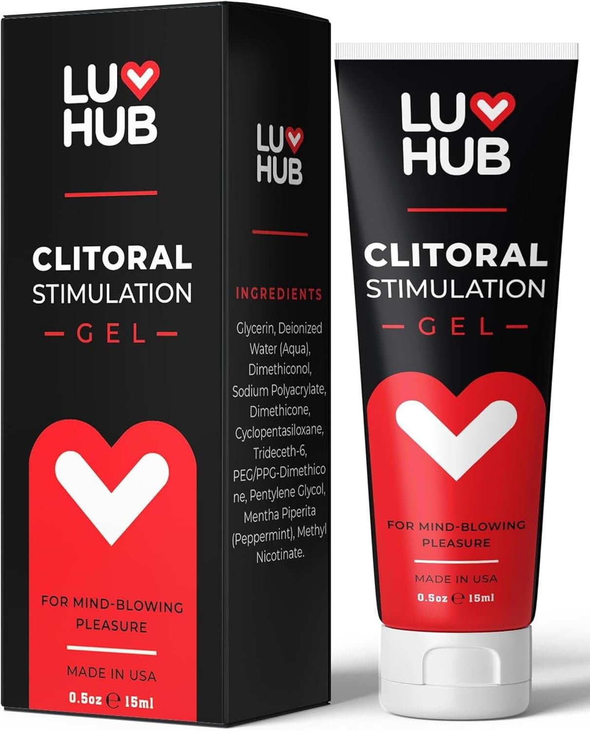 Luv Hub Female Arousal Gel – Clitoral Sexual Enhancer – Intimate Gel for Heightened Sensation– Plant-Based Formula – 0.5oz