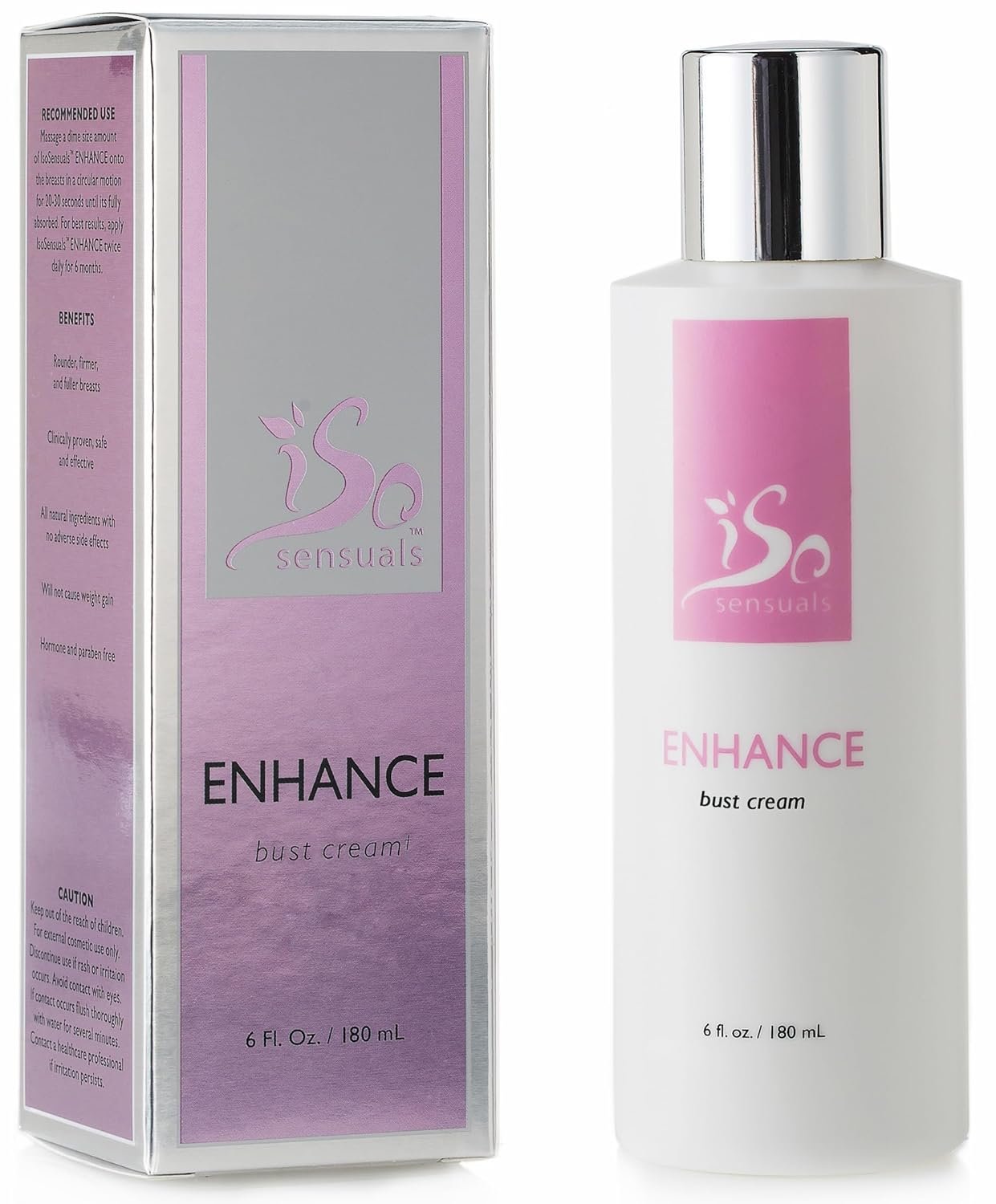 IsoSensuals ENHANCE – Rapid-Action Breast Enlargement Cream for Quick Growth – Lifting and Firming Breast Enhancement Cream – Generous 2 Month Supply