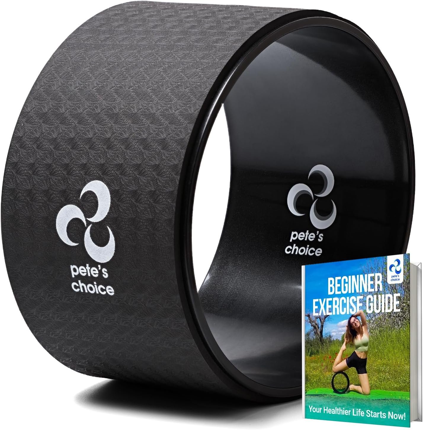 Extra Wide Yoga Wheel, Mini Yoga Wheel – Beginner Friendly Yoga Kit. More Comfortable, Stable and Safer Back Roller. Improve posture, better mobility. Ideal Home Exercise. Relieve Back Pain.