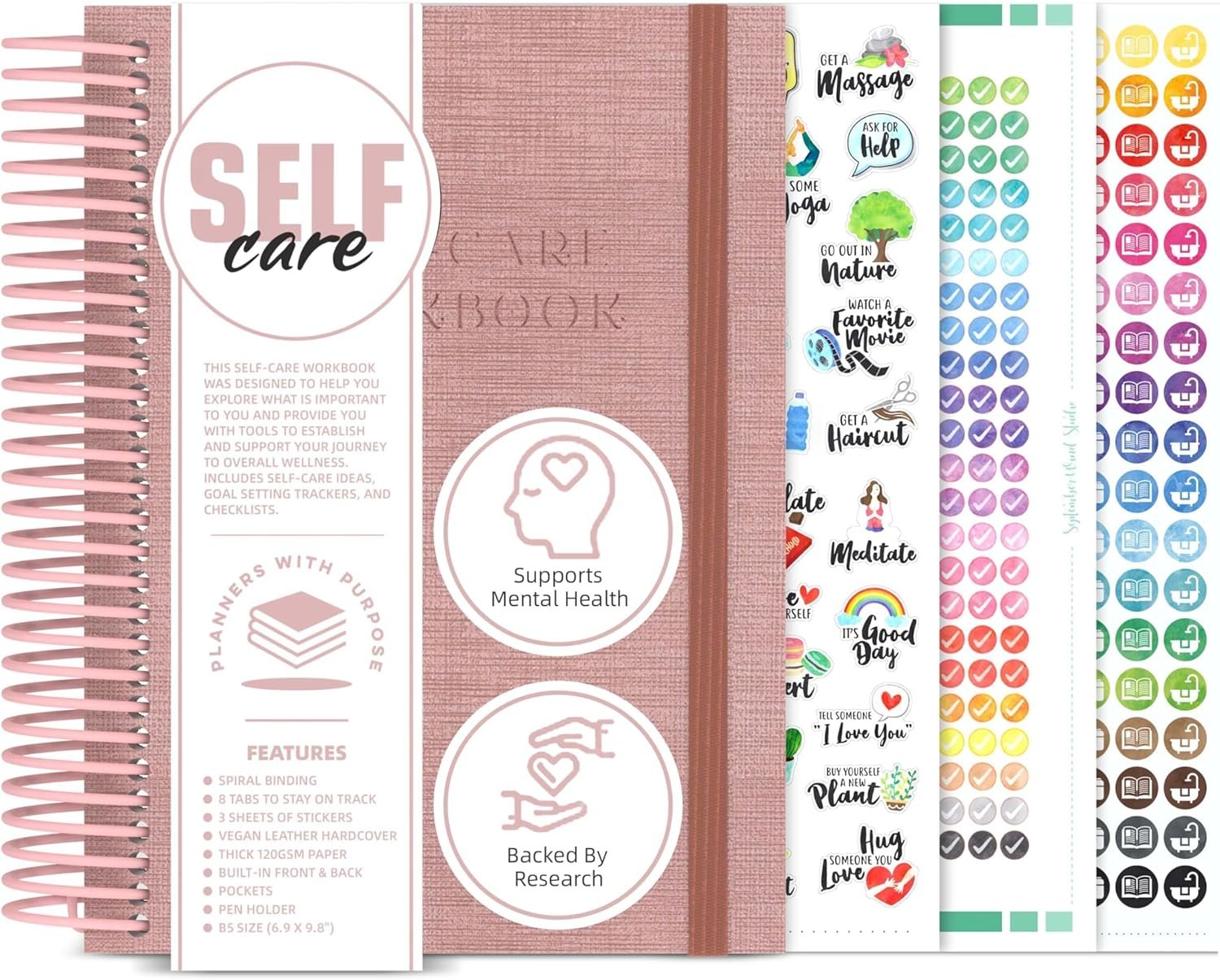Planners with Purpose Self Care Journal – Guided Daily Reflection Notebook to Support Mental & Physical Health Habits – Self Love Manifestation & Affirmations Planner – Personal Growth Goals Happiness 2026