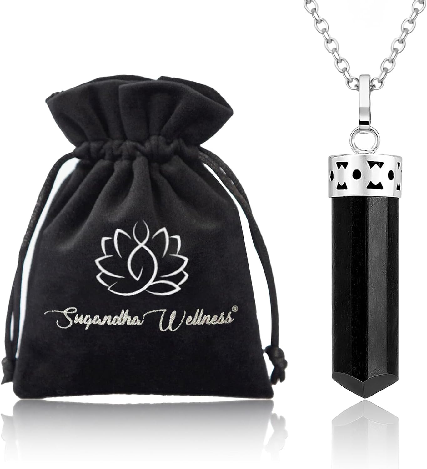 Black Tourmaline Necklace – Natural Healing Crystal Pendant for Powerful Protection from Negative Energy. Stress Relief. Raw Stone Jewelry for Men & Women
