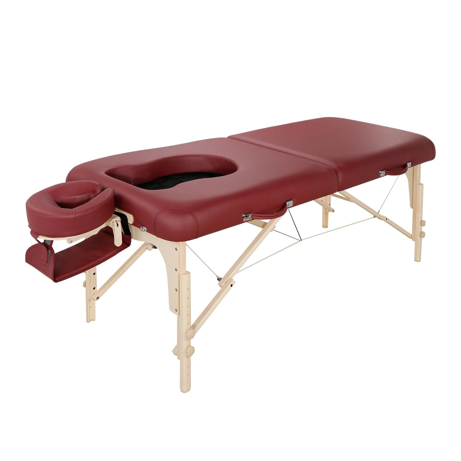 Master Massage 30” Eva Portable Pregnancy Massage Table for Female Clients and Obese Individuals, Spa Salon Facial Bed for Pregnant Women- Multi Functional (Burgundy)