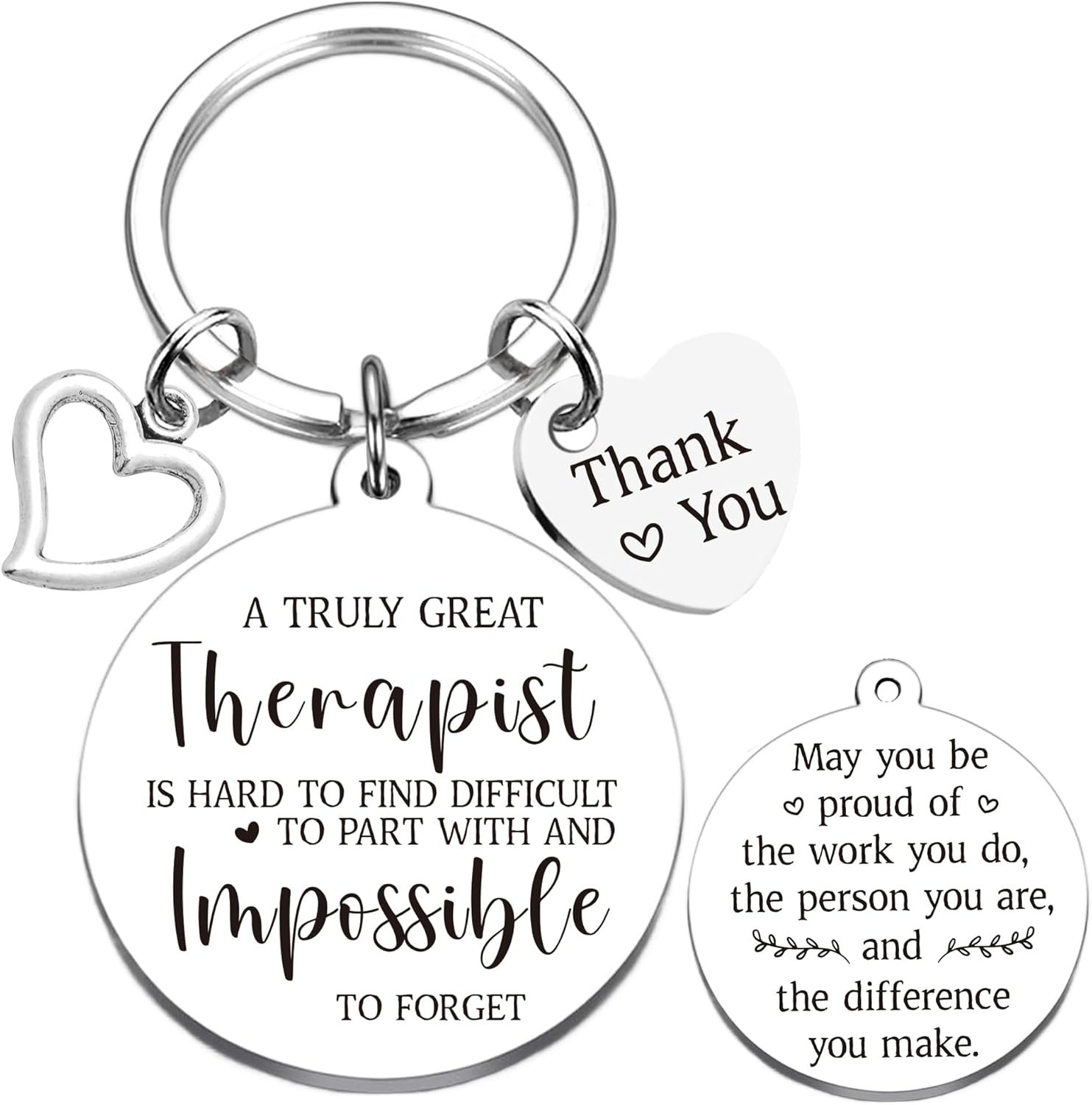 Therapist Gifts Keychain for Women Men – Thank You Gift Mental Health OT PT Respiratory Therapists for Mentor Christmas
