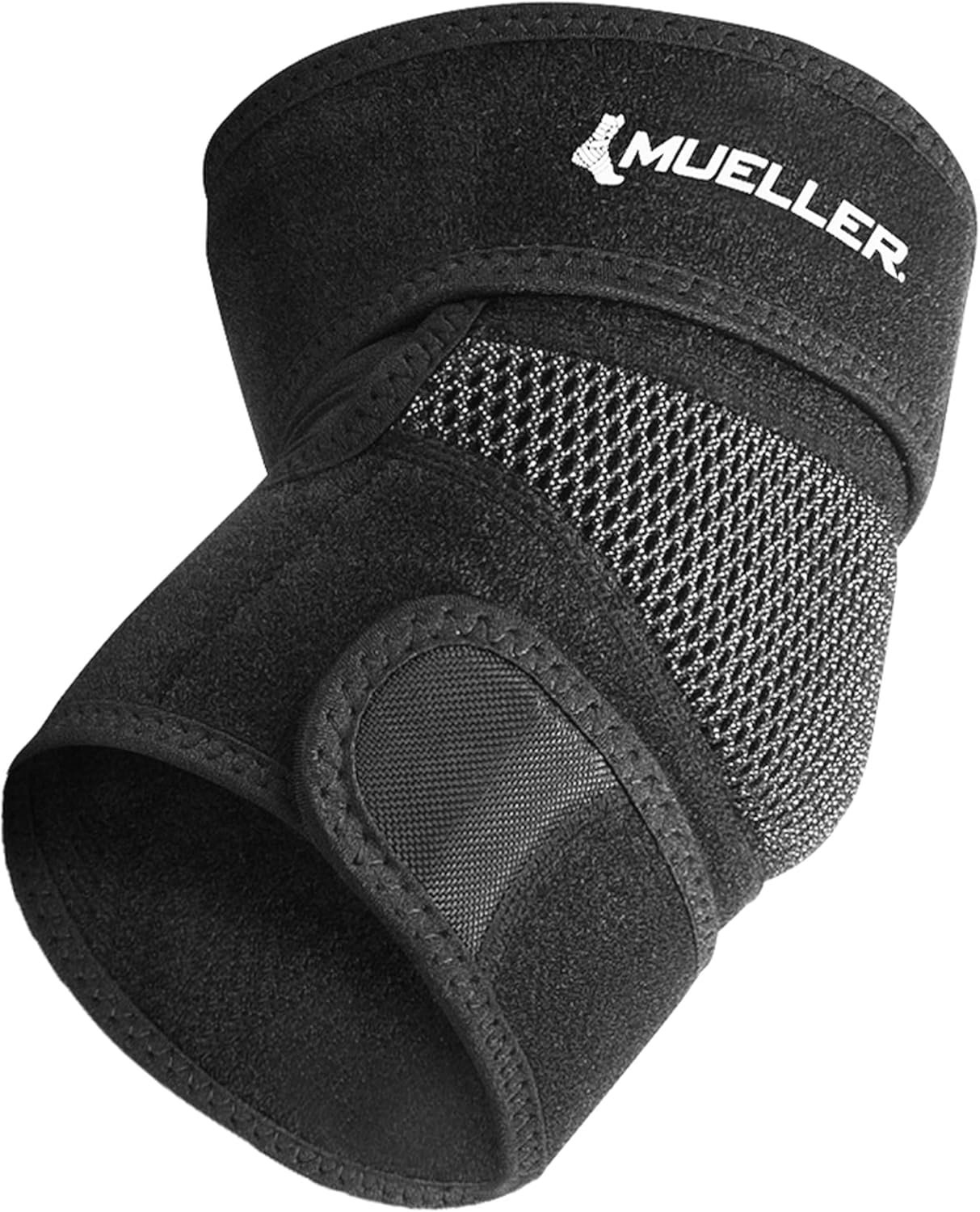 MUELLER Sports Medicine Adjustable Elbow Brace, Elbow Pain Relief Support Sleeve for Men and Women, For Tennis, Golf, Painting, Factory-Line Work, and More, Black, One Size