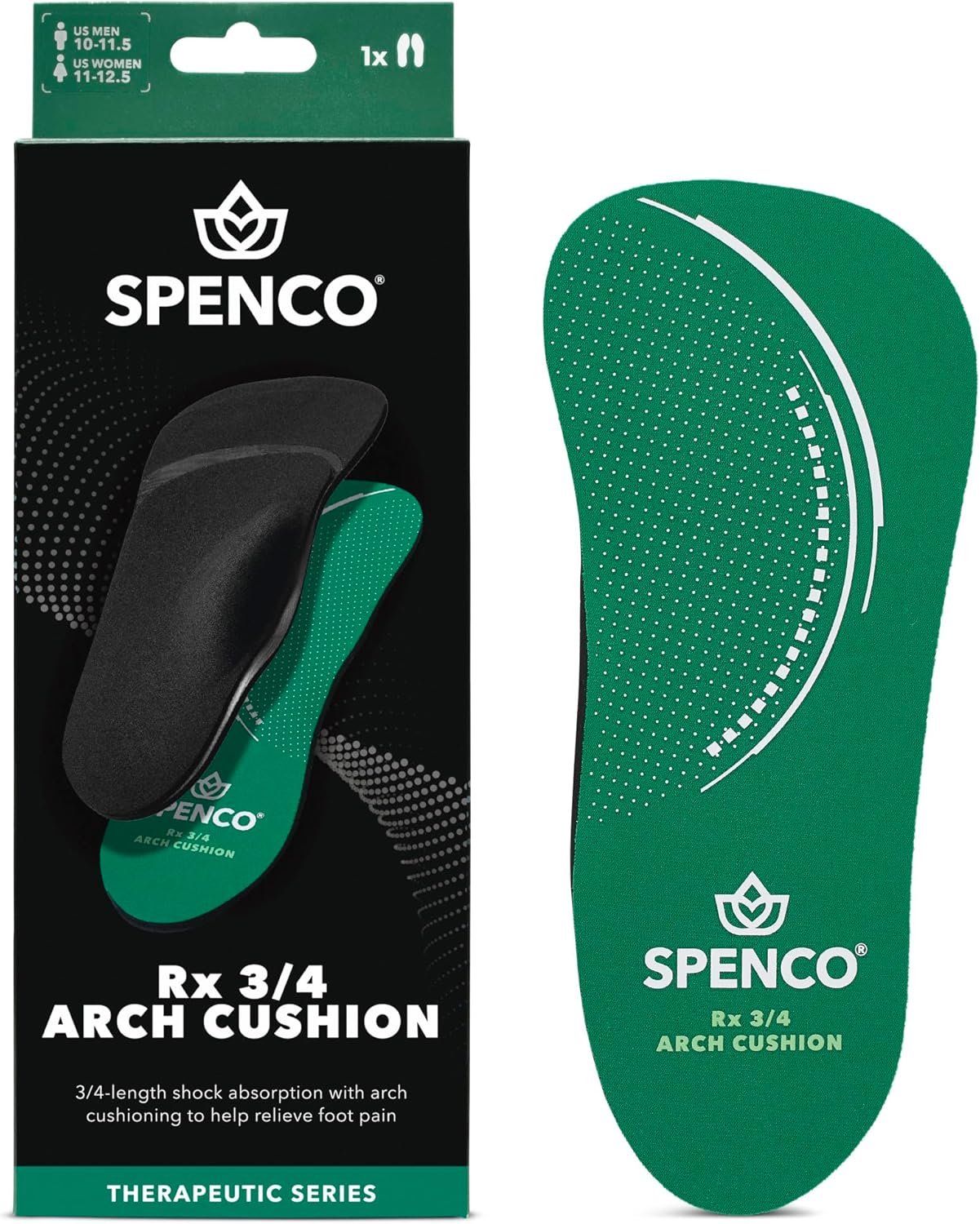 Spenco Rx Arch Cushion 3/4 Length Comfort Support Shoe Insole, -Women’s 5-6.5