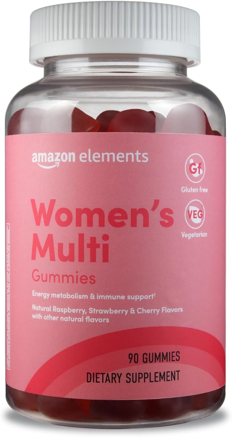 Amazon Elements – Adult Women’s Organic Multivitamins, 90 Gummies (30 servings), Vegetarian, Gluten Free (Previously Revly)