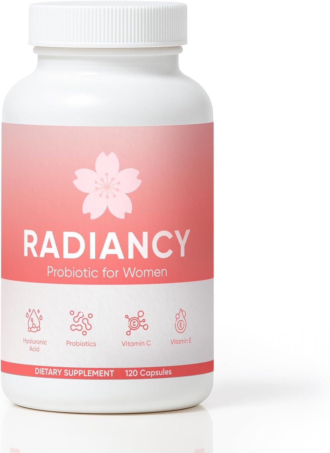 Radiancy Probiotic for Women, Daily Supplement with Multi-Collagen, Hyaluronic Acid, Prebiotics, Vitamin C – 120 Count (1)