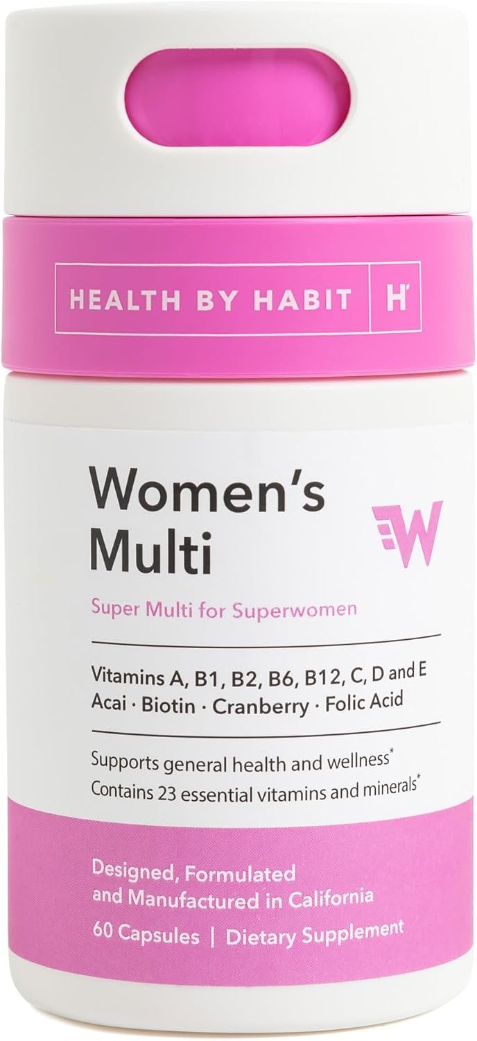 Health by Habit Womens Multi Supplement (60 Capsules) – 23 Essential Vitamins and Minerals, Supports General Health & Wellness, Non-GMO, Sugar Free (1 Pack)