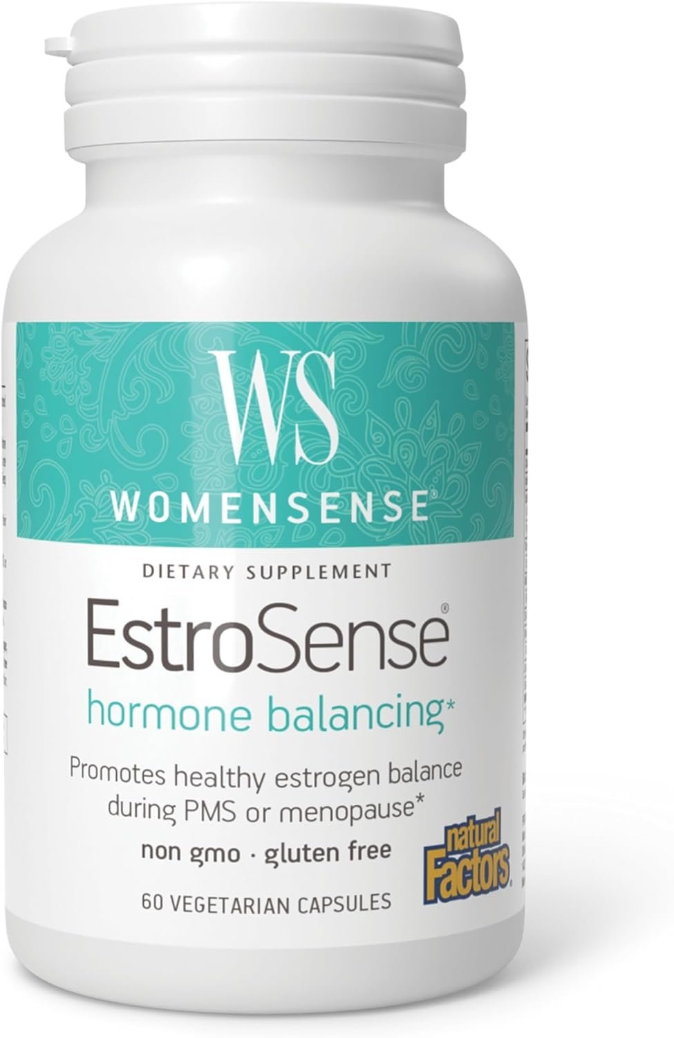 Natural Factors EstroSense Estrogen & Hormone Balance*, 60 Vegetarian Caps | Daily Hormonal Balance Support Supplement, Supports Healthy Menstruation & Menopause*, Non-GMO Natural Supplement