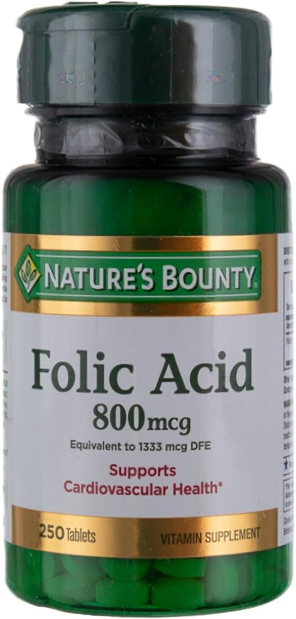 Nature’s Bounty Folic Acid 800 mcg Tabs, 250 ct