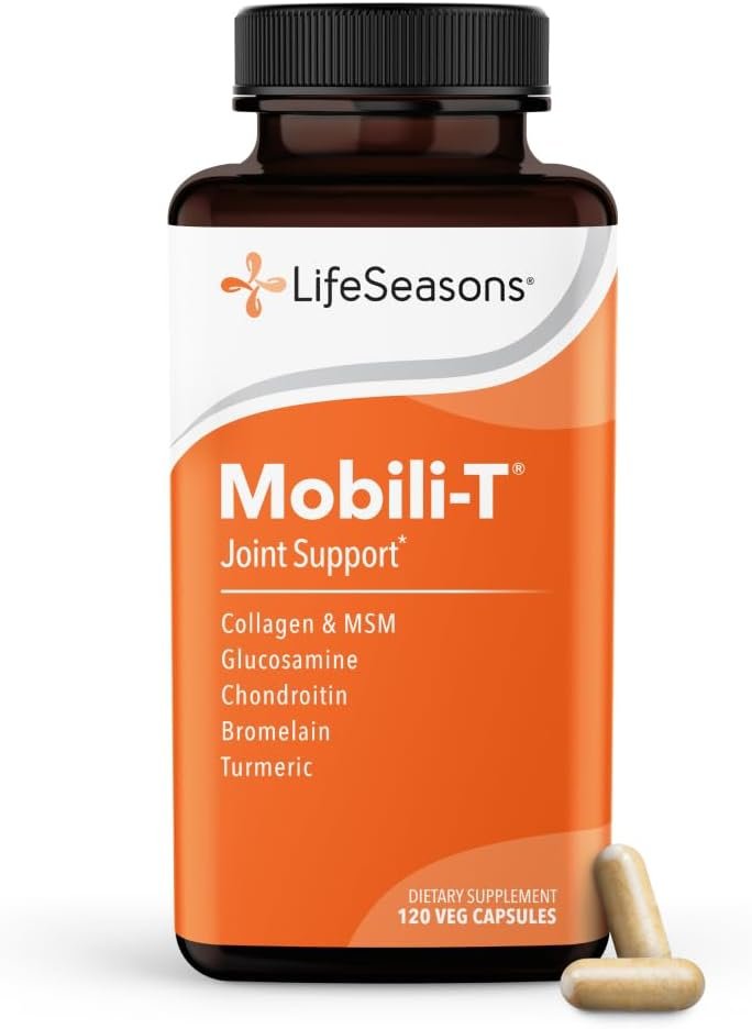 LifeSeasons Mobili-T – Joint Support Supplement – Reduces Aches & Discomforts – Increase Range of Motion – Rebuild Tissue & Cartilage – MSM Chondroitin Collagen Glucosamine & Turmeric – 120 Capsules