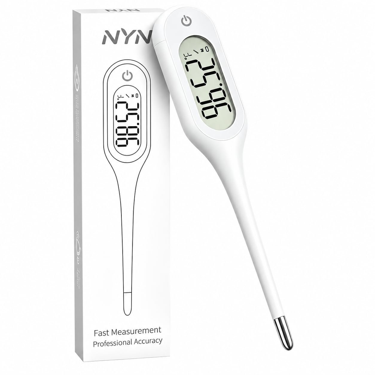 Fast 8-Second Basal Body Thermometer for Ovulation Adults, Kids, Underarm Thermometer with Fever Alarm, Memory & Large Display | Accurate & Reliable for Home & Clinic Use