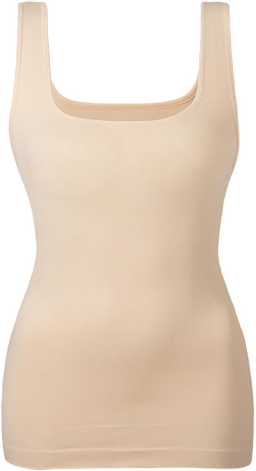 EUYZOU Women’s Tummy Control Shapewear Tank Tops Seamless Square Neck Compression Tops Slimming Body Shaper Camisole