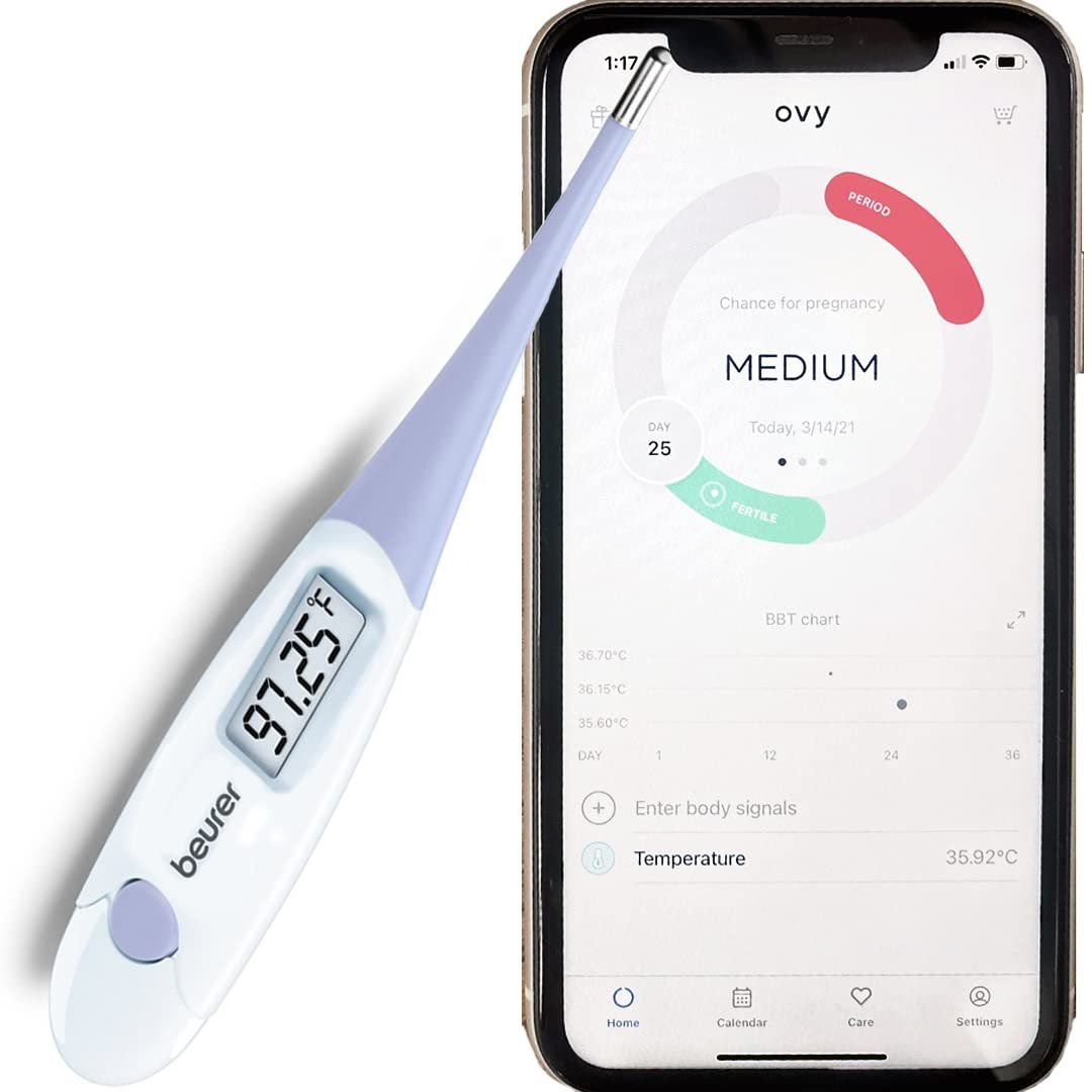 Beurer Beurer Ot20 Digital Basal Thermometer, High-Precision Oral Thermometer with Memory Function