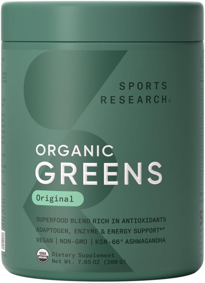 Sports Research® Organic Greens Powder, 10.58oz (Natural Flavor)