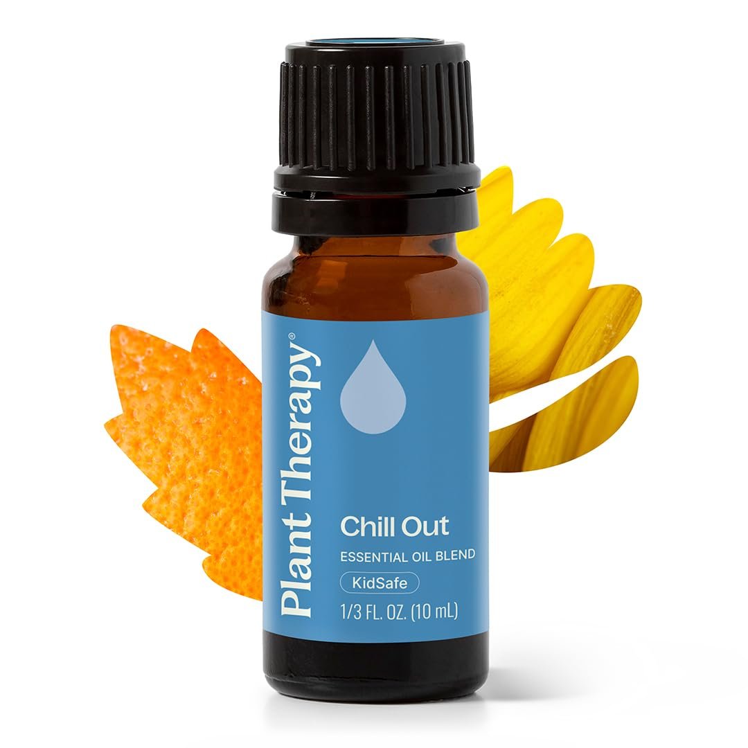 Plant Therapy Chill Out Essential Oil Blend, 10 mL, for Stress & Calming | Essential Oil Blend for Stress & Calming Relief, Pure & Undiluted, Great for Essential Oil Diffusers, 10 mL (1/3 oz)