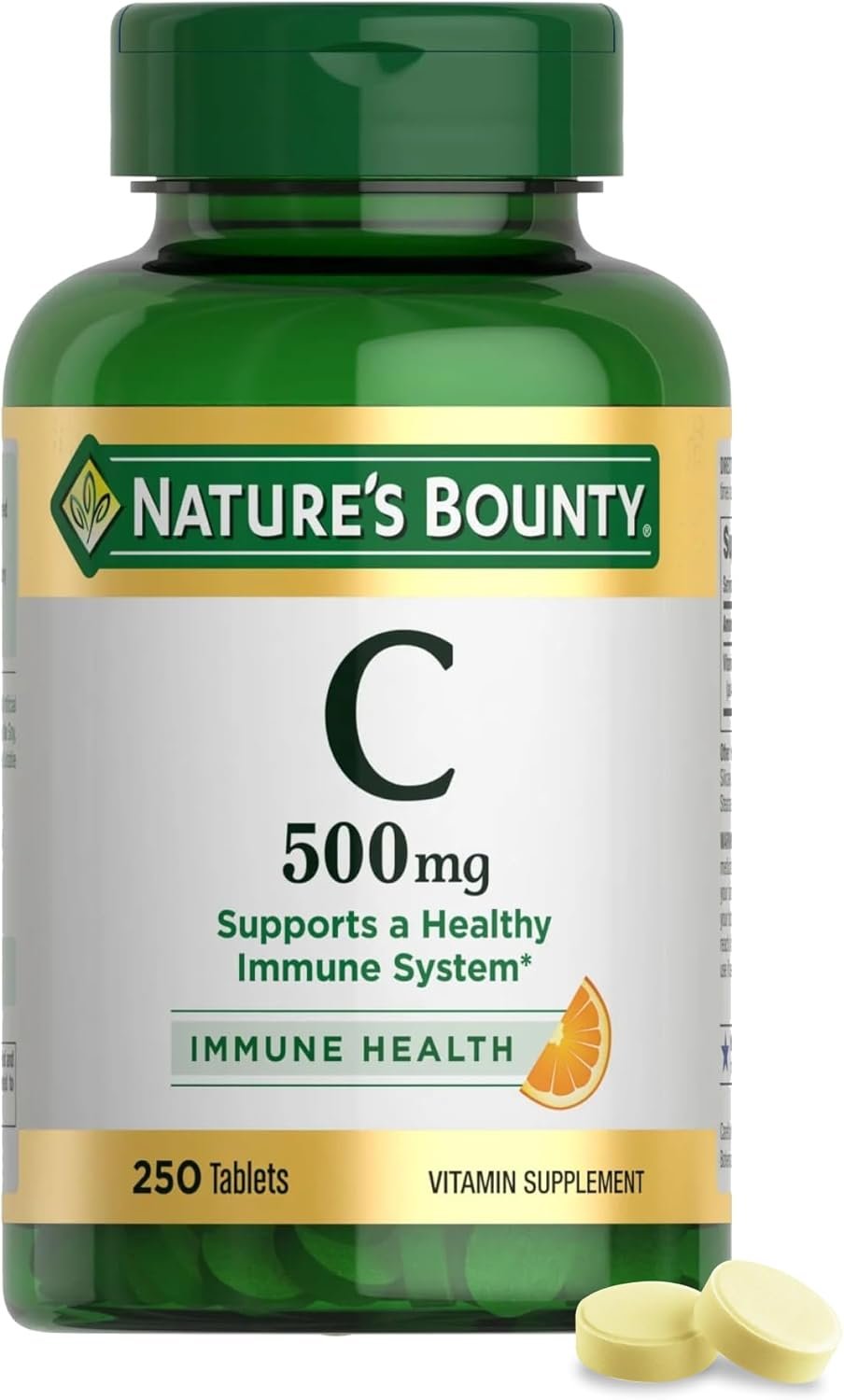 Nature’s Bounty Vitamin C 500mg, 250 Tablets | Supports a Healthy Immune System, Daily Vitamin Supplement, 250 Vegetarian Tablets