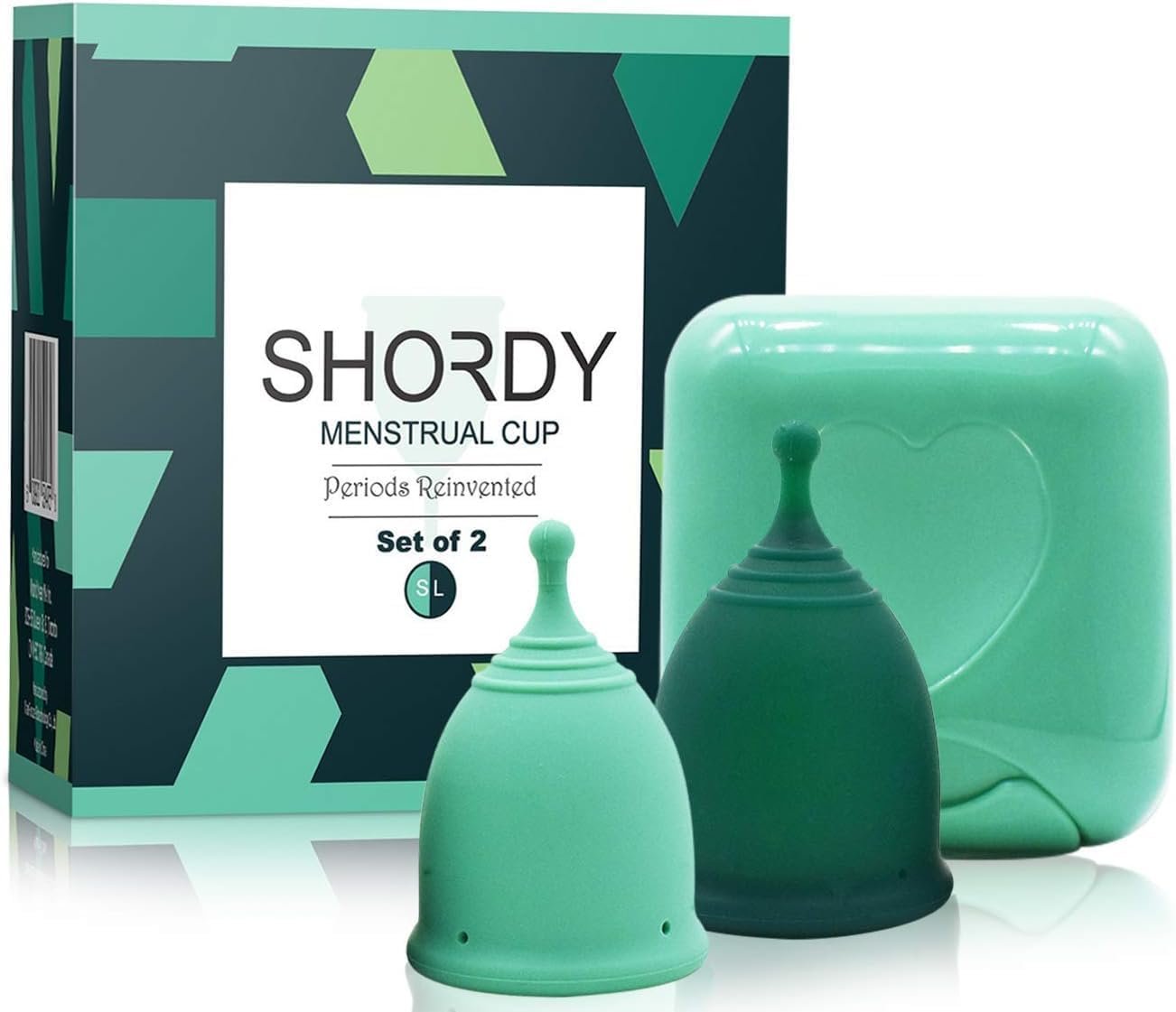 SHORDY Reusable Menstrual Cups (Small & Large) Set of 2 with Box, 100% Soft Silicone, Copa Menstruelle, Period Cup, Heavy & Light Flow, Feminine Hygiene, Tampons, Pads & Disc Alternative for Women | Reusable Soft Silicone Period Cup, Feminine Hygiene, Tampons, Pads & Disc Alternative, 12hr Leak Protection, Copa Menstrual