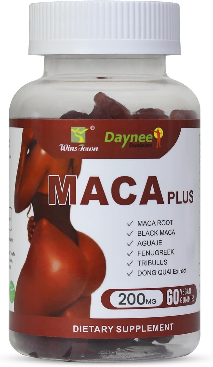 Maca Plus Gummies, Maca Root for Women, 60 Ct | Supports Energy, Curves & Skin, Vegan, Non-GMO, Gluten-Free, Daily Wellness for Travel & Office