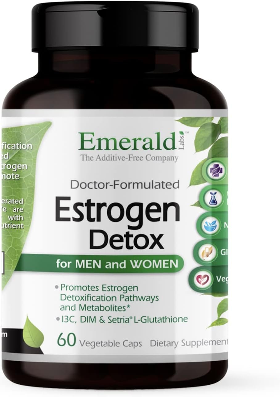 EMERALD LABS Estrogen Detox, 60 Vegetable Capsules (30-Day Supply) | Supports Hormone Balance for Women & Men*, Includes I3C, DIM & Setria L-Glutathione, Vegan, Gluten-Free