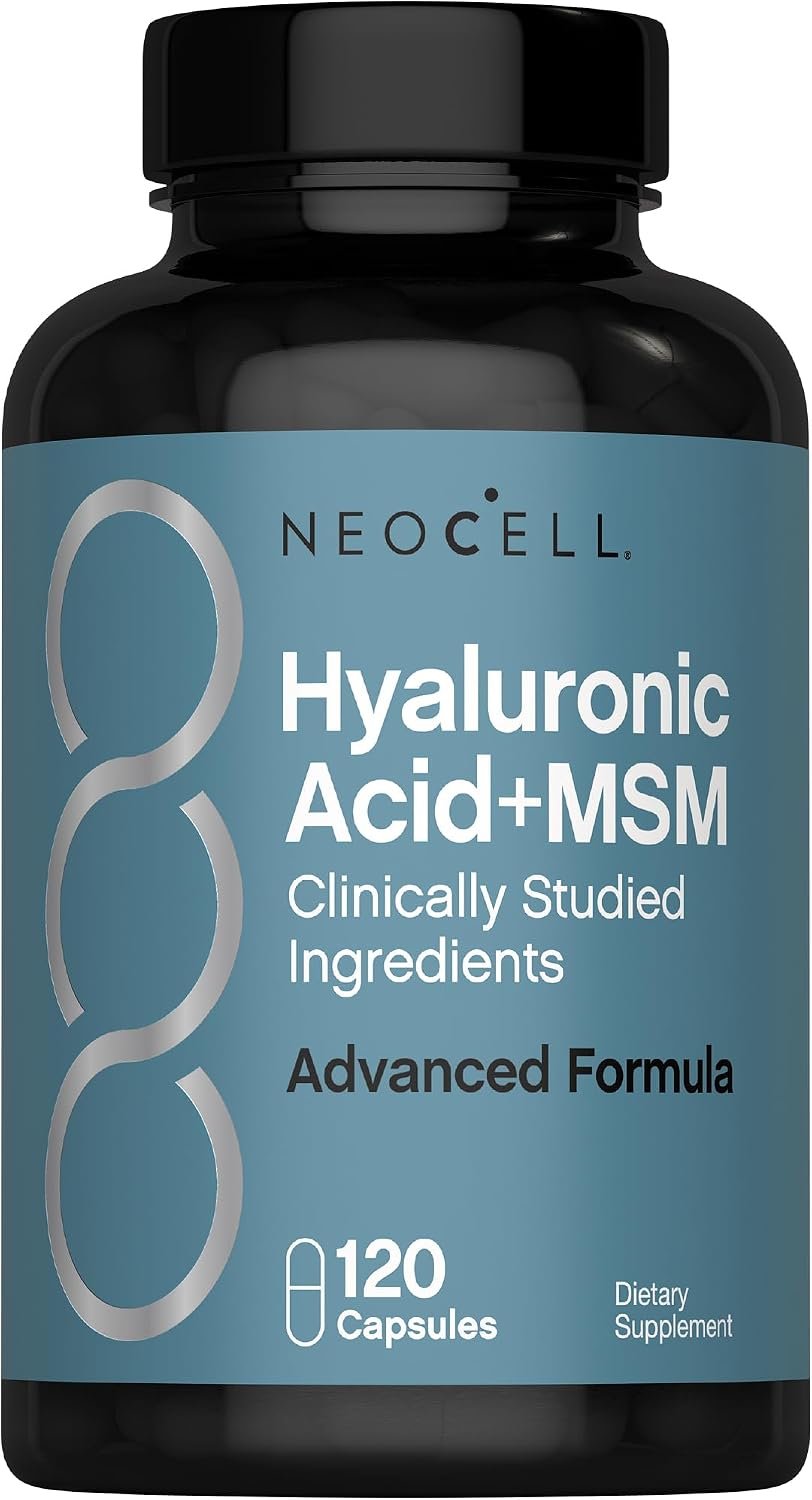 NeoCell Hyaluronic Acid with MSM 1000mg | 120 Capsules | Advanced Formula Supplement | Clinically Studied Ingredients
