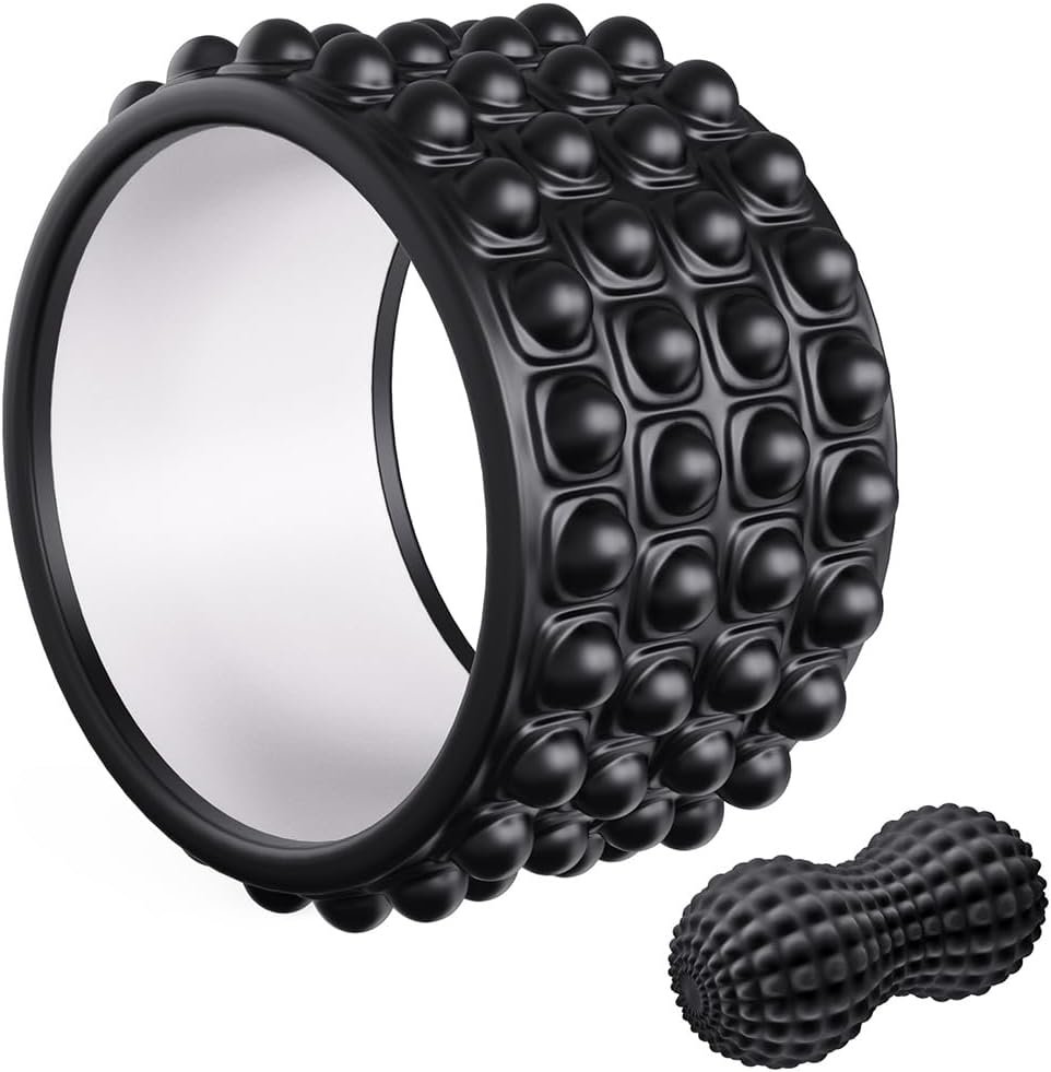 Kipika Back Roller Wheel,Back Stretcher,Back Cracker,Yoga Wheel, Foam Roller for Back Pain Relief and Posture Correction with Massage Ball | Back Stretcher, Back Cracker, Yoga Wheel, Foam Roller for Back Pain Relief and Posture Correction, With Massage Ball