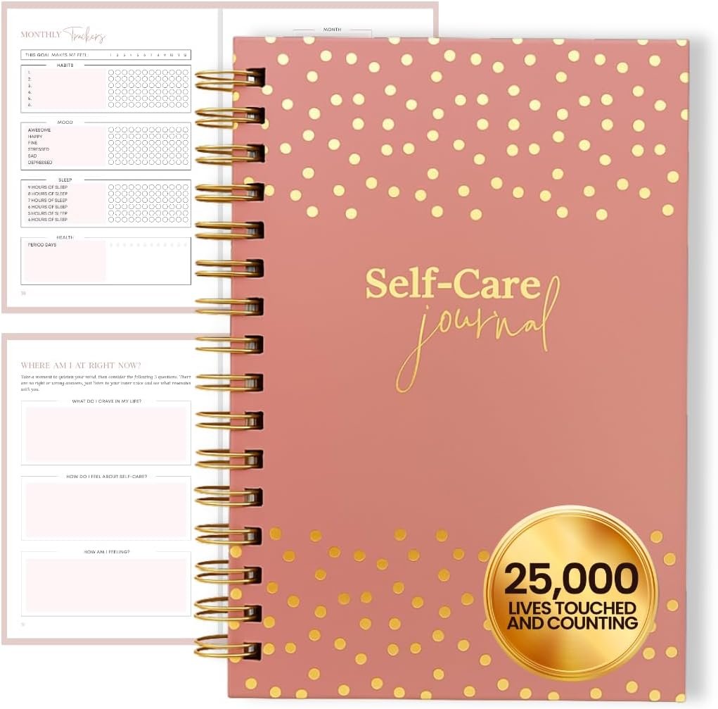 Daily Self Care Journal for Women – A5, Wellness Journal with Prompts – Goal Journal for Happiness,Mindfulness,Productivity & Personal Development – Reduce Stress & Improve Mental Health – Pink | Guided 90-Day Daily & Weekly, Undated Reflection Planner, Productivity