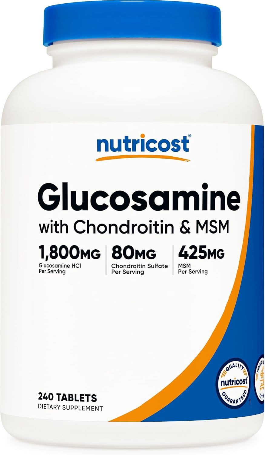 Nutricost Glucosamine 1800mg with Chondroitin & MSM, 240 Tablets, GMO-Free | 120 Servings, Gluten Free