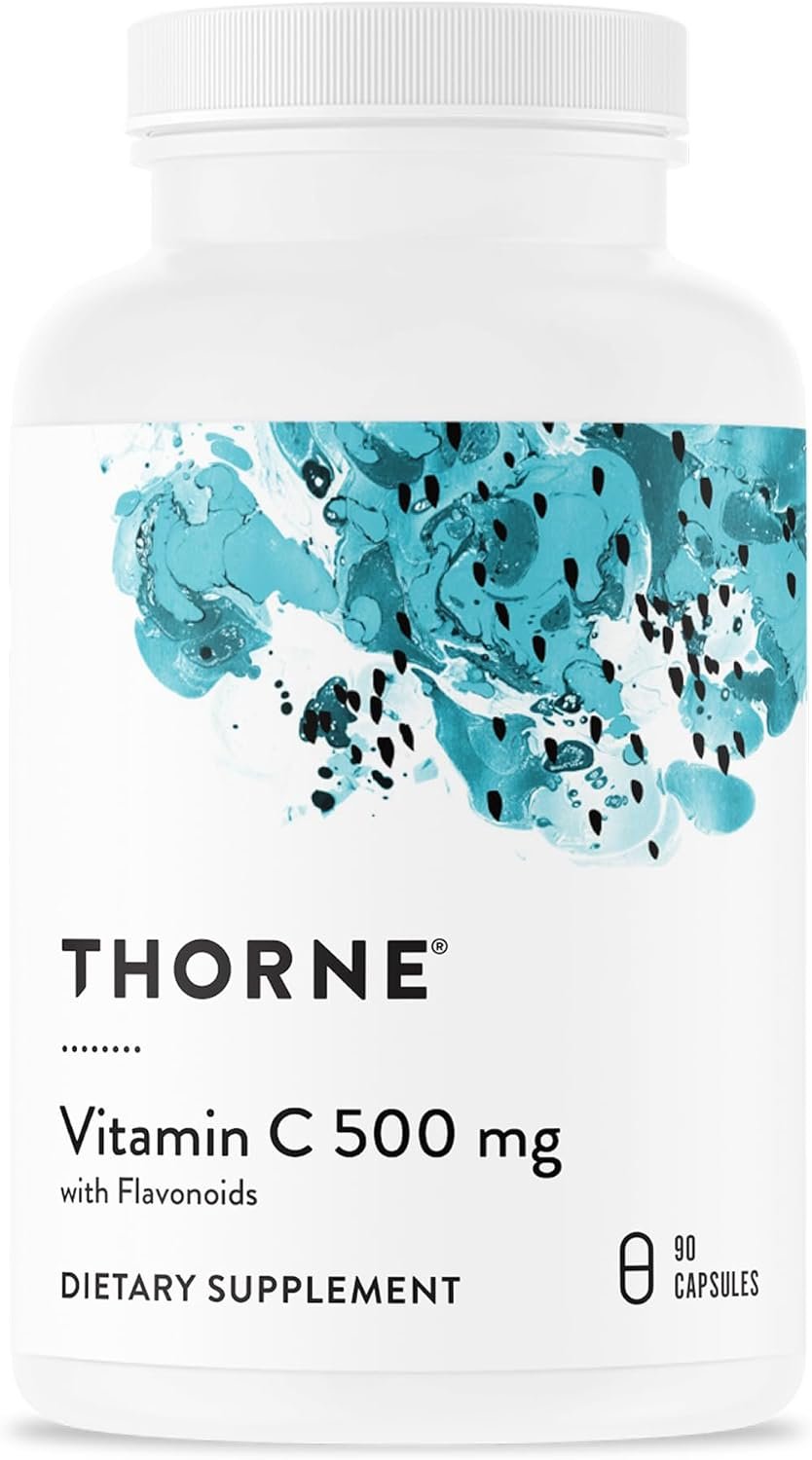 THORNE Vitamin C 500 mg, Citrus Bioflavonoids from Oranges, 90 Capsules | Supports Optimal Immune Function, Collagen Production & Liver Detoxification*, Antioxidant Properties, NSF Contents Certified
