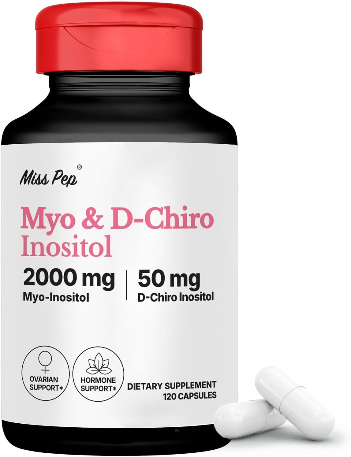 Myo-Inositol & D-Chiro Inositol Supplement for Women – Hormonal Balance, Menstrual Support & Ovarian Health – Ideal 40:1 Ratio – 120 Capsules