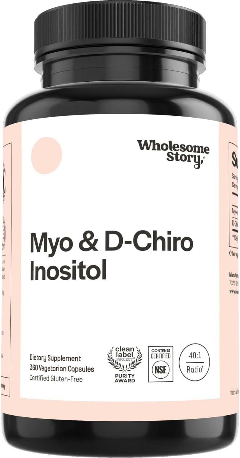 Wholesome Story Myo-Inositol & D-Chiro Inositol Supplement for Women | Fertility Supplements for Hormonal Balance & Ovarian Health Support | Myoinositol | Ideal 40:1 Ratio | 90 Servings