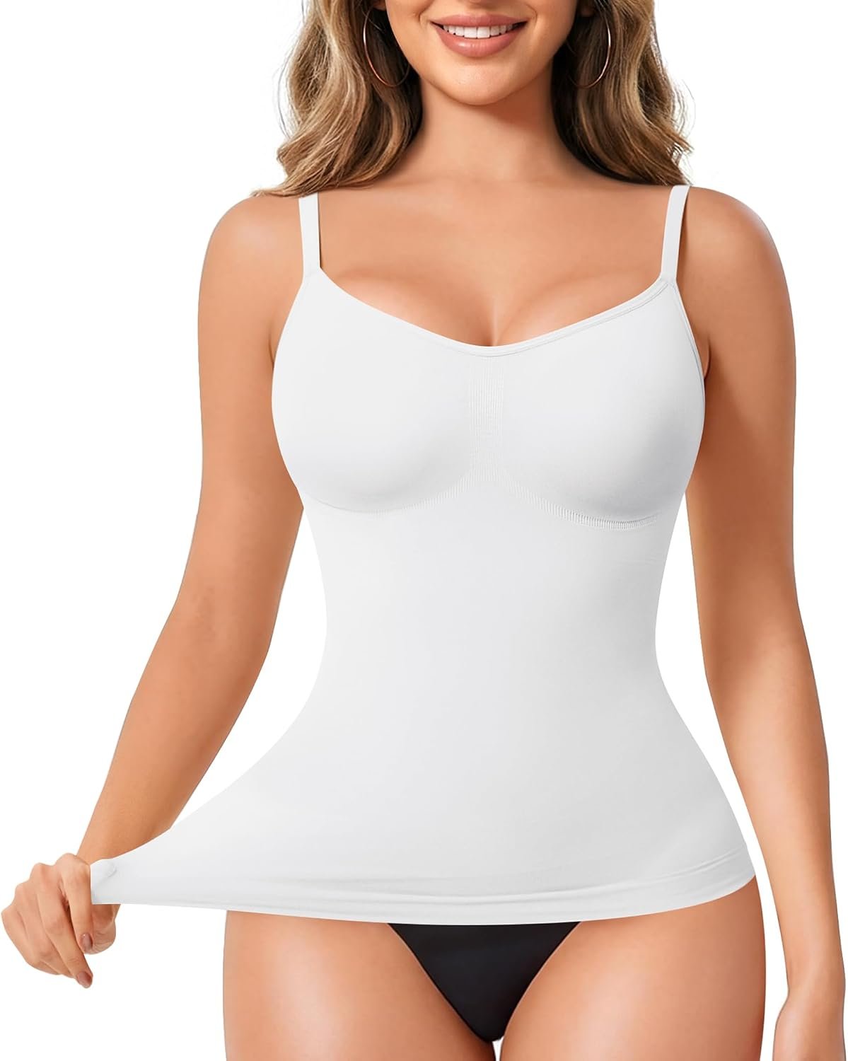 Nebility Compression Tank for Women Shapewear Tummy Control V Neck Camisole