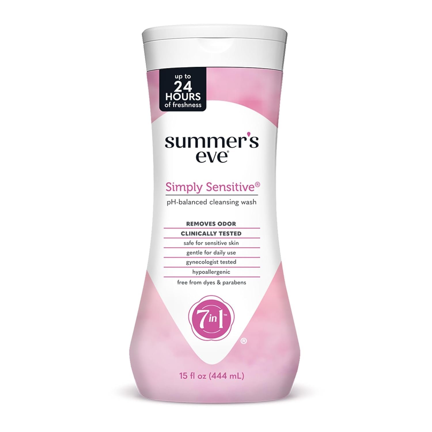 Summer’s Eve All-Over Daily Feminine Wash, Simply Sensitive, 15 Fl Oz | Summers Eve Feminine Wash, Gentle pH-Balanced Body Wash for Women, Feminine Care to Remove Vaginal Odor, Gynecologist Tested