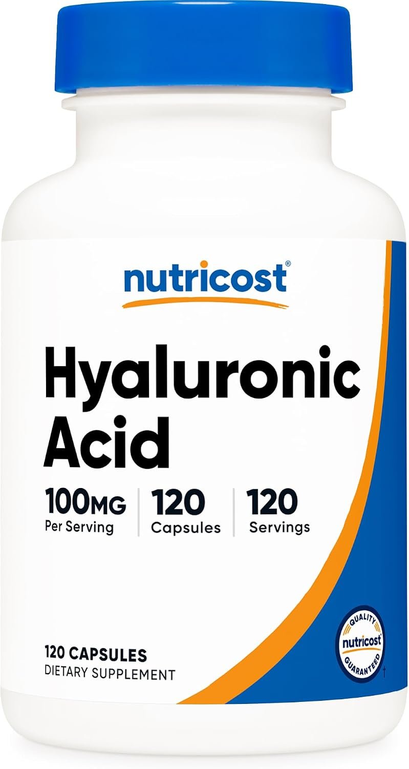 Nutricost Hyaluronic Acid Capsules 100mg,120 Vegetarian Capsules | Gluten-Free & GMO-Free