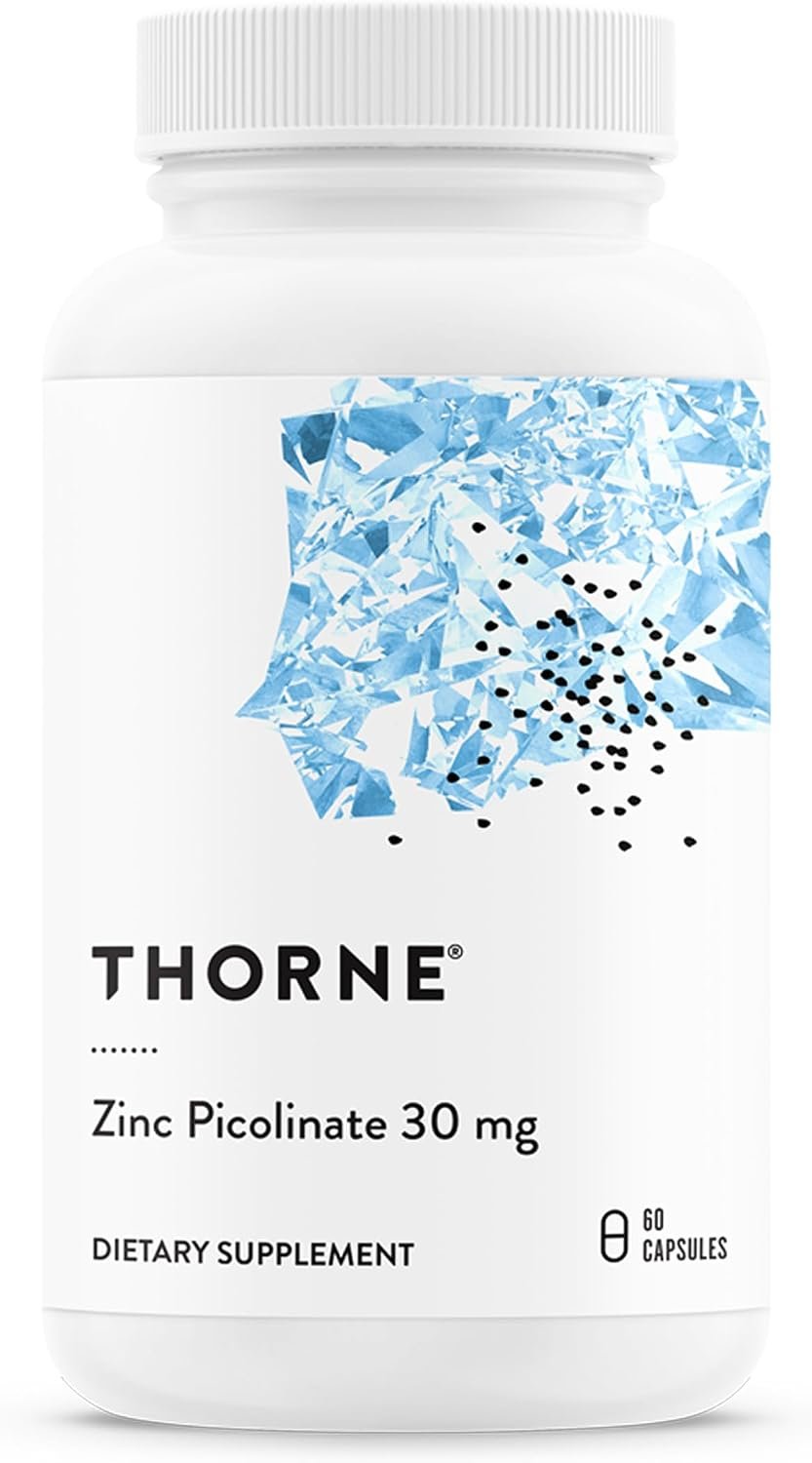 THORNE Zinc Picolinate 30 mg, Highly Absorbable Zinc, 60 Capsules | Supports Immune System, Eye, Skin, Nerve & Reproductive Health*, Trace Mineral Supplement, NSF Contents Certified