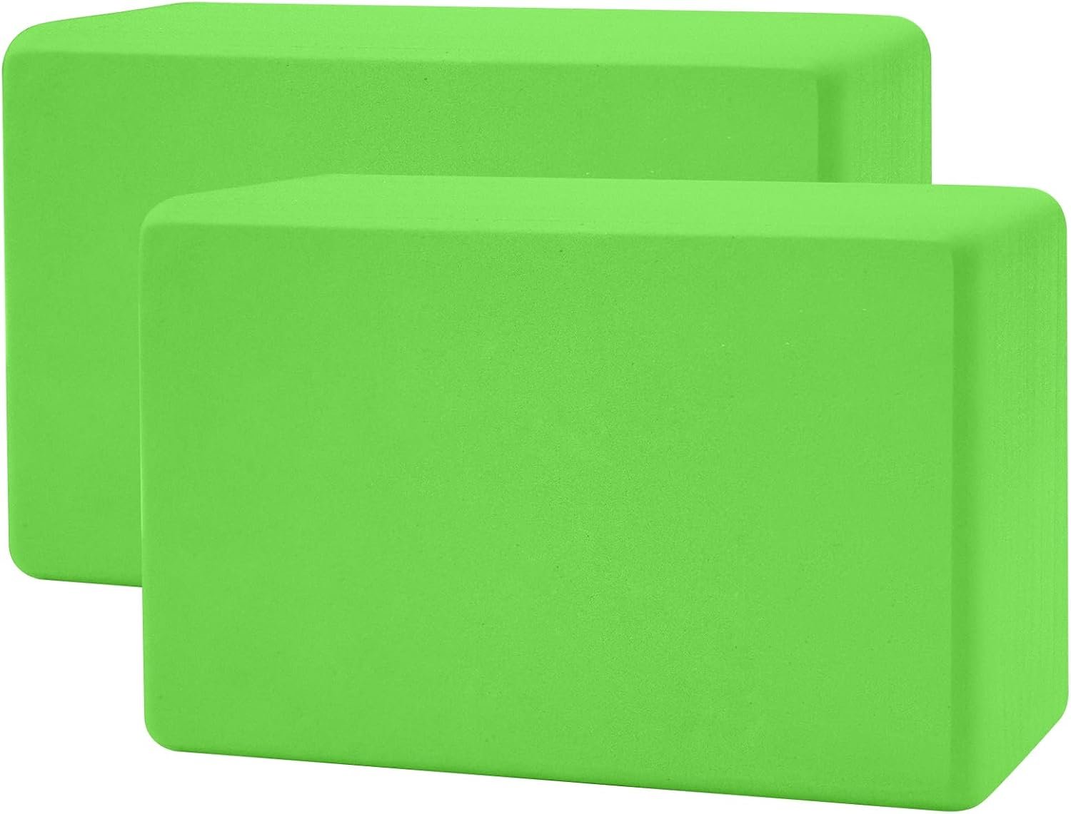 biguphate 2 Pack Yoga Blocks, 3″x6″x9″ Rounded Edges Non-Slip, Yoha Bricks