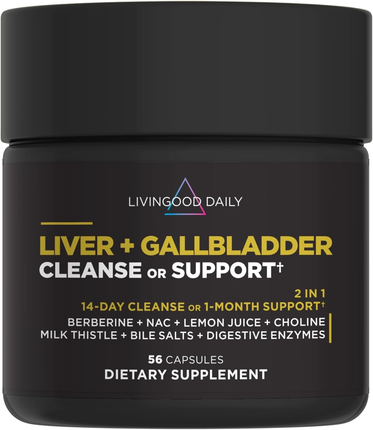 Livingood Daily Liver & Gallbladder Detox Cleanse Support, 14 Day Cleanse | 2-in-1 Digestive Health Supplement, Milk Thistle, Ox Bile, Bile Salts, Digestive Enzymes, Artichoke Leaf Extract, Made in USA
