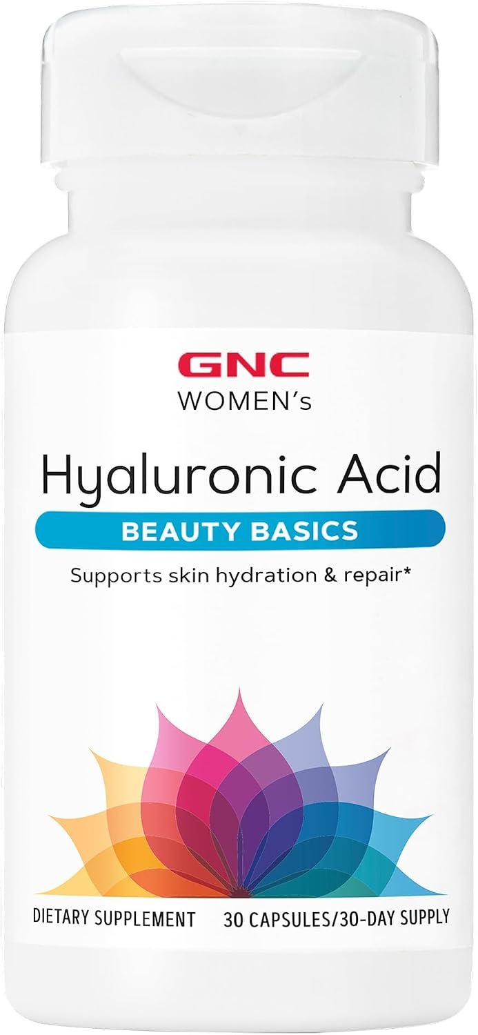 GNC Women’s Hyaluronic Acid, Skin Hydrating Daily Supplement, Supports Moistureand Joint Health, 30 Capsules | Supports Skin Hydration and Elasticity at the Cellular Level, Helps Cushion Joints for Comfort and Everyday Wellness
