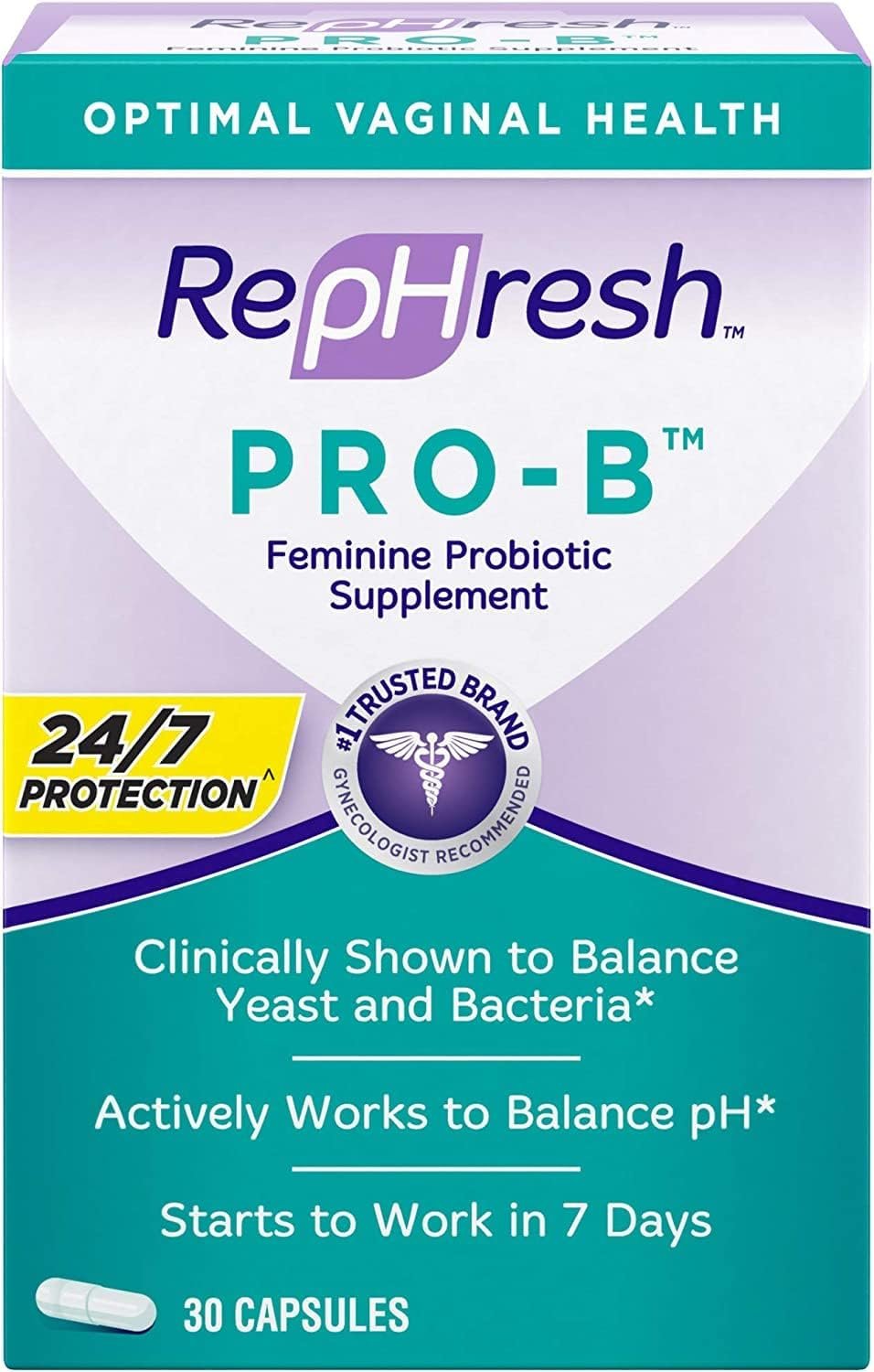 RepHresh Pro-B Probiotic Feminine Supplement – 30 ea (Pack of 2)