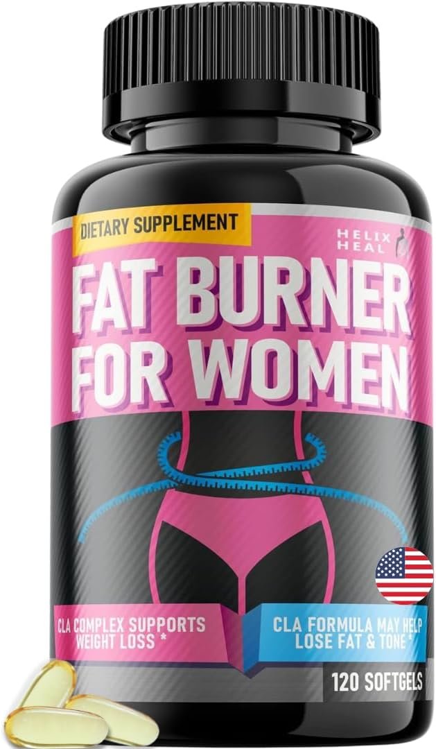 Helix Heal Belly Fat Burner for Women – Weight Loss Metabolism Support | CLA Softgels, Appetite Suppressant & Bloating Relief Formula, Natural Keto Diet Support Pills for Stomach Fat, 120 Count