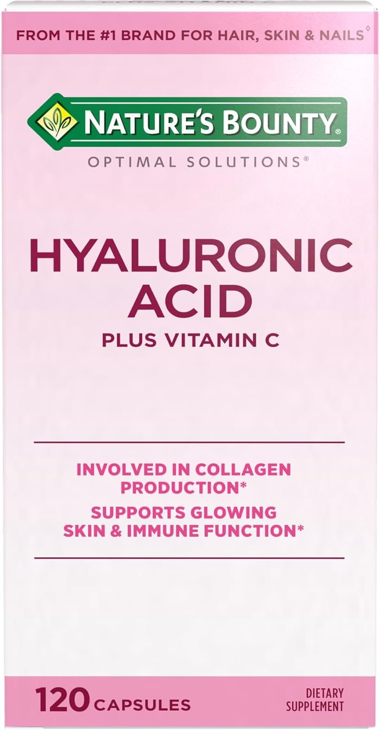 Nature’s Bounty Vitamin C and Hyaluronic Acid Supplement, 120 Capsules